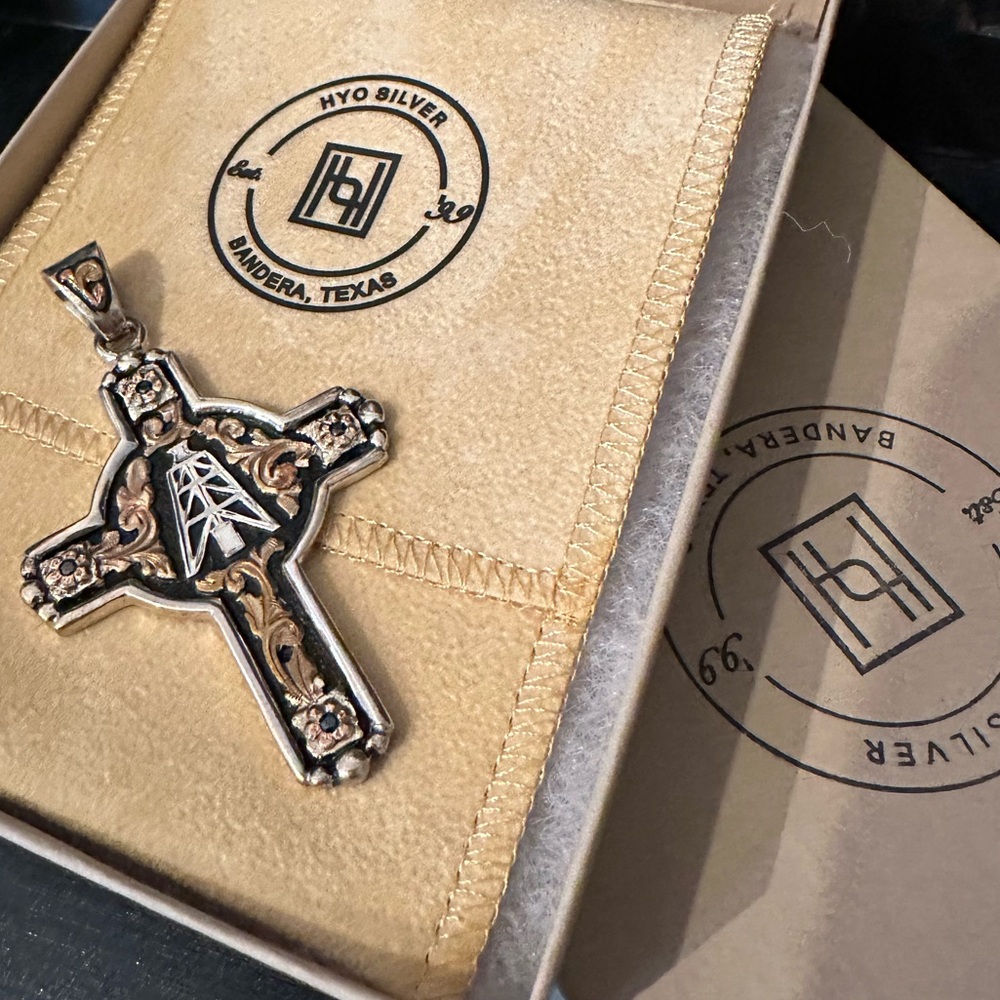 Oil Derrick Cross Pendant NWOT